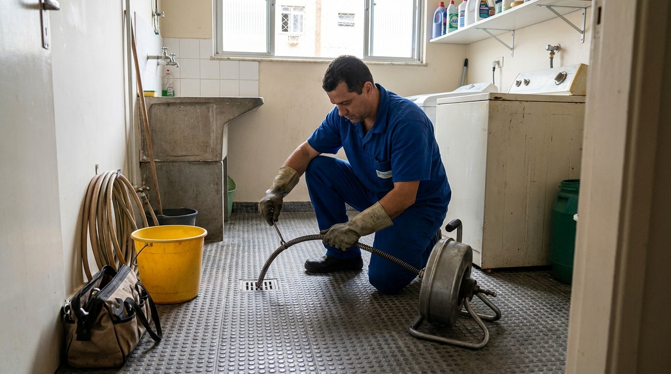 Desentupimento de ralo profissional em Blumenau‑SC