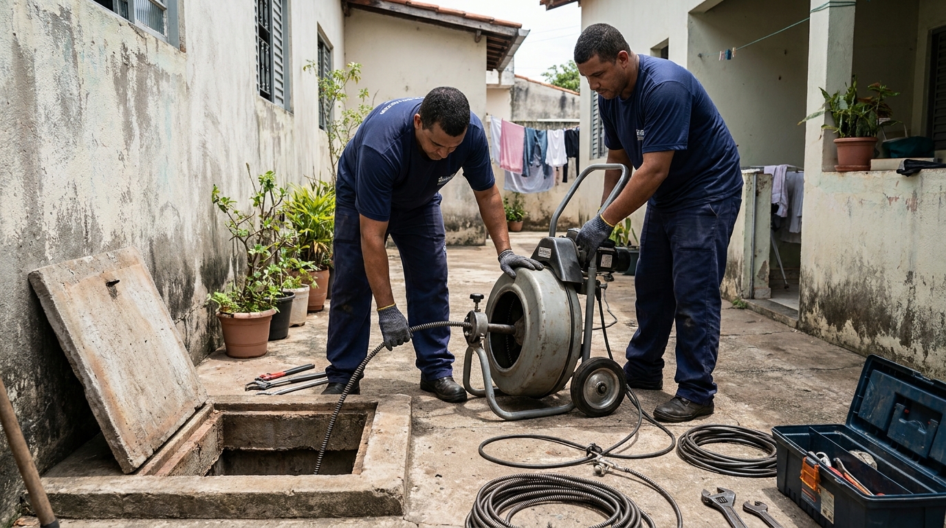 Desentupimento de rede de esgoto em Blumenau‑SC
