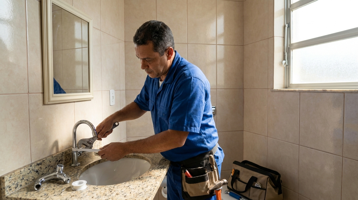 Instalação de torneira de banheiro em Blumenau‑SC