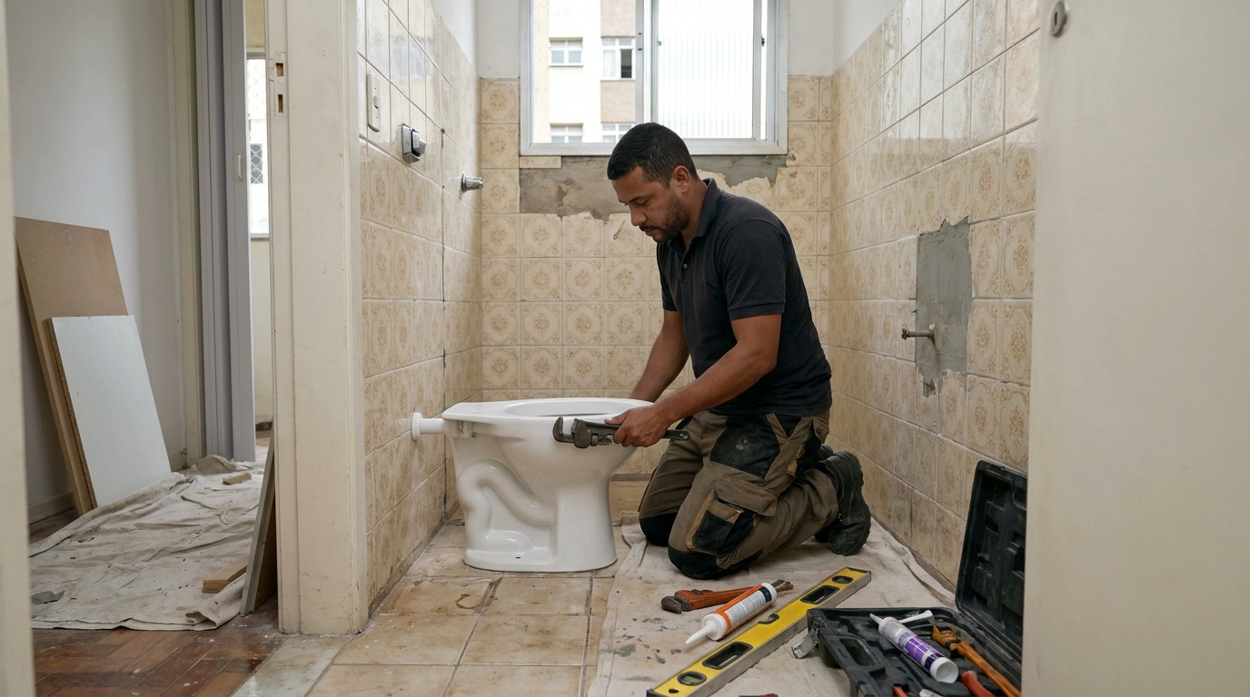 Instalação de vaso sanitário profissional em Blumenau‑SC