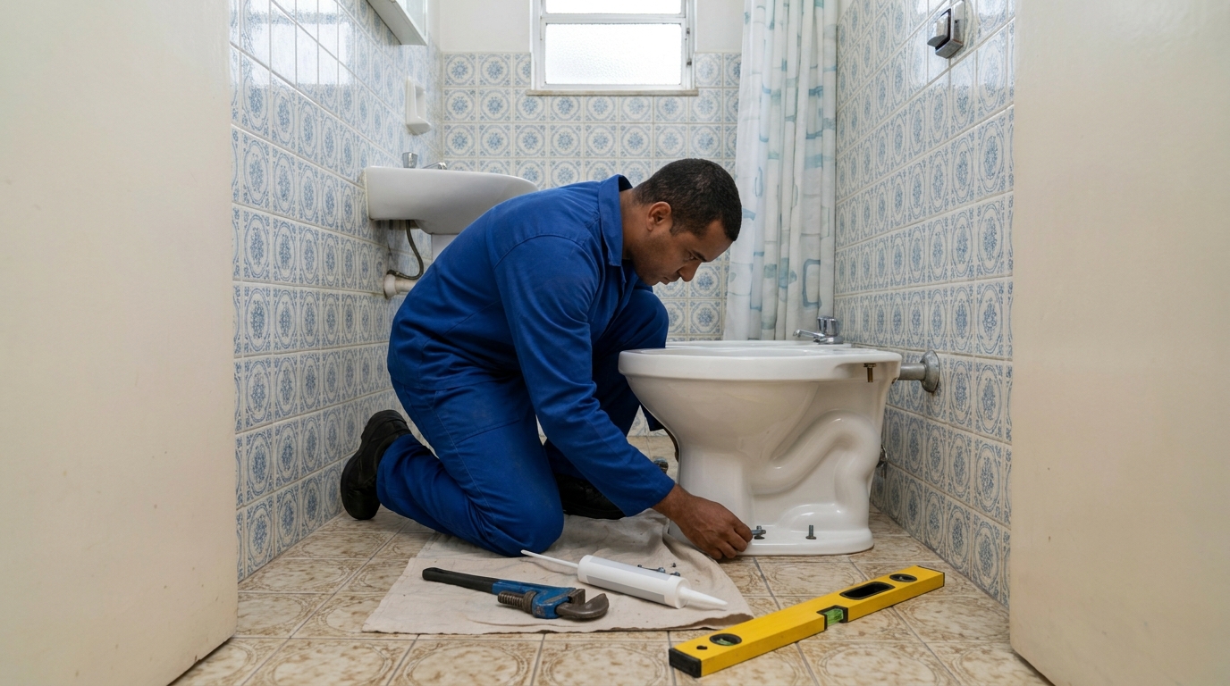 Instalação de vaso sanitário residencial em Blumenau‑SC